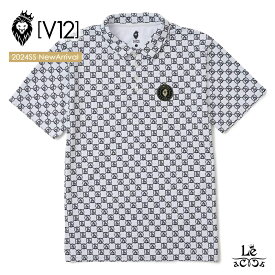 【ポイント10倍】V12 golf ヴィトゥエルヴ ゴルフ ポロシャツ 半袖 メンズ モノグラム MONOGRAM POLO V122410-PL14 ホワイト 白 ブランド 春夏 国内正規品 22000【送料無料】