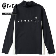 V12 ゴルフ モックネック シャツ 長袖 カットソー Tシャツ ストレッチ 切替え ロゴ メンズ ゴルフウエア …