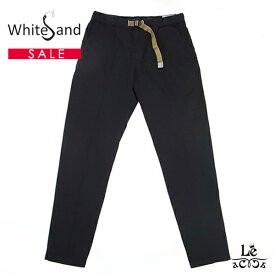 【ポイント5倍】【30%OFF】White Sand ホワイトサンド ベルトレス ジャージーパンツ テープベルト メンズ ブラック 黒 春夏 イタリア ブランド 国内正規品 25300【送料無料】