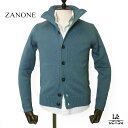 【ポイント5倍＆クーポン対象】【30％OFF】ZANONE ザノーネ CHIOTO キョート スタンドカラー カーディガン KYOTO ニットブルゾン メンズ 2025AW ブルーグリーン ウール イタリア ブランド 国内正規品 【送料無料】