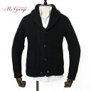 【ポイント5倍＆クーポン対象】Mc George マックジョージ ウールカシミヤ 畦編み ショールカラー カーディガン A0305 メンズ ブラック 黒 スコットランド ブランド 国内正規品【送料無料】