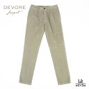 【ポイント5倍＆クーポン対象】【50％OFF】DEVORE Incipit デヴォレ インチピット コーデュロイ パンツ テーパード DVR15 V010 グレージュ メンズ スラックス ワンタック イージーパンツ イタリア ブランド 国内正規品 29700【送料無料】