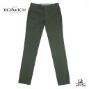 【50％OFF】BERWICH ベルウィッチ JMOLLERO ジェーモレッロ ワンプリーツ スリムパンツ GTS0001 ガーメントダイ ストレッチ コットンツイル テーパード パンツ メンズ ミリタリー カーキ 無地 秋冬 イタリア ブランド 国内正規品 33000【送料無料】