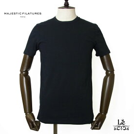 マジェスティック フィラチュール オム MAJESTIC FILATURES HOMME クルーネック Tシャツ 半袖 メンズ ブラック 黒 無地 ブランド 国内正規品 11000 【送料無料】【追跡可能メール便】