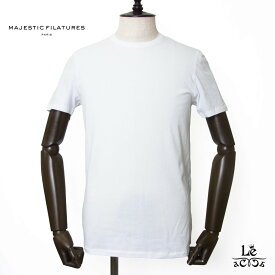 マジェスティック フィラチュール オム MAJESTIC FILATURES HOMME クルーネック Tシャツ 半袖 メンズ ホワイト 白 無地 ブランド 国内正規品 11000 【送料無料】【追跡可能メール便】
