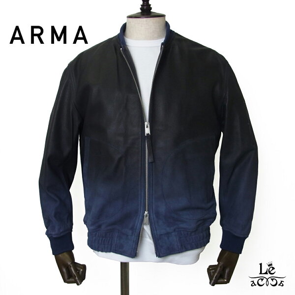 【20％OFF】ARMA アルマ スエードヌバックレザー ボマージャケット IVAN グラデーション MA-1 レザー ブルゾン ネイビー 秋冬 オランダ ブランド 国内正規品 父の日 ギフト【送料無料】