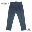【30%OFF】BERWICH ベルウィッチ SCOTCH スコッチ コットンリネン ストレッチ クロップド パンツ TS1233X スラックス ブルー メンズ 春夏 イタリア ブランド 国内正規品 37400【送料無料】