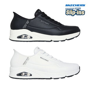 立ったまま 履ける 靴 ハンズフリー スケッチャーズ SKECHERS スリップインズ ウノ イージー エア 183005 メンズ ブラック ホワイト 靴 シューズ スニーカー スリッポン
