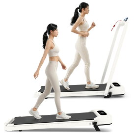 ★スーパーDEAL10倍UP★LEADHIGH ルームランナー 家庭用 折りたたみ ランニングマシン コンパクト 時速1~10km ウォーキングマシン 電動 静音 薄型 組立不要 7度傾斜機能付き 室内運動 ダイエット 有酸素運動 （アイボリー/グレー）