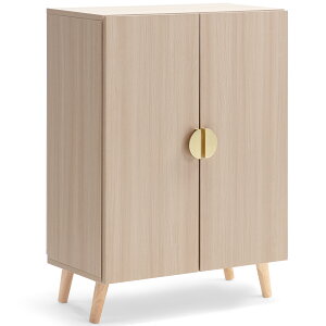 ★お買い物マラソン10倍UP★ LEADHIGH サイドボード キャビネット ルーター収納 チェスト 収納棚 リビング コンパクト 扉付き 通気孔付き リビングボード おしゃれ 北欧風 幅60cm ホワイト/ライ