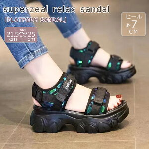 【P10倍!3980→実質3582円 10/27まで】スポーツサンダル 厚底 レディース サンダル プラットフォーム スニーカーサンダル マジックテープ 迷彩柄 カモフラージュ ベルト ストラップ 滑り止め