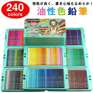 【100枚!10%COUPON→実質6299円 10/24まで】【240色セット】色鉛筆 240色セット 油性色鉛筆 プロ専用 ソフト芯色鉛筆セット 収納ケース付き 油性色鉛筆セット 子供から大人の塗り絵 お絵かき デッ