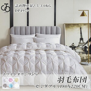 【P10倍!9850→実質8865円 10/27まで】羽毛布団 セミダブル ホワイトグースダウン95% 掛け布団 羽毛掛け布団 羽毛ふとん シンプル 暖かい 軽い 冬 保温 羽毛 掛けふとん 布団 ふとん 寝具 あった