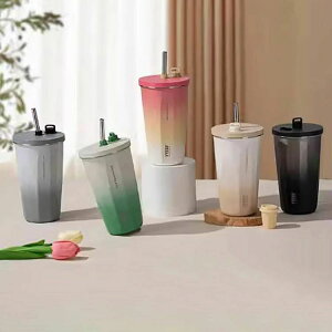 【100枚!10%COUPON→実質2592円 10/24まで】タンブラー グ 保温 保冷 蓋付き ストロー付きタンブラー おしゃれ ラデーション色 こぼれない 持ち運び タンブラー 水筒 コーヒー 大容量 オフィス ス