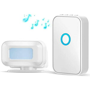 【P10倍!3399→実質3059円 10/27まで】ワイヤレスチャイム 人感センサー 玄関チャイム 呼び鈴 介護 ドアベル 無線 電池式 配線工事不要 動体検知 感知範囲レンズカバーで調節 5段階音量調節 52
