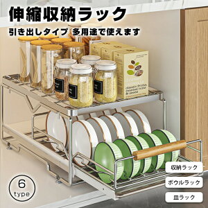 【100枚!10%COUPON→実質4923円 10/24まで】シンク下ラック 収納 スライド 大容量 引き出し 2段 収納ラック キッチンラック 台所 整理収納 キッチンストッカー スチール製丈夫 シンク下収納ラッ