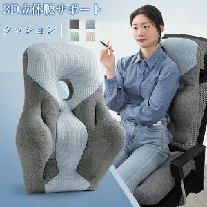 【100枚!10%COUPON→実質3096円 10/24まで】腰クッション 腰枕 ランバーサポート 椅子 人間工学 腰サポート 高反発 通気性 腰 クッション 運転 腰楽 姿勢矯正 猫背 自宅 家庭用 敬老の日 ギフト 母
