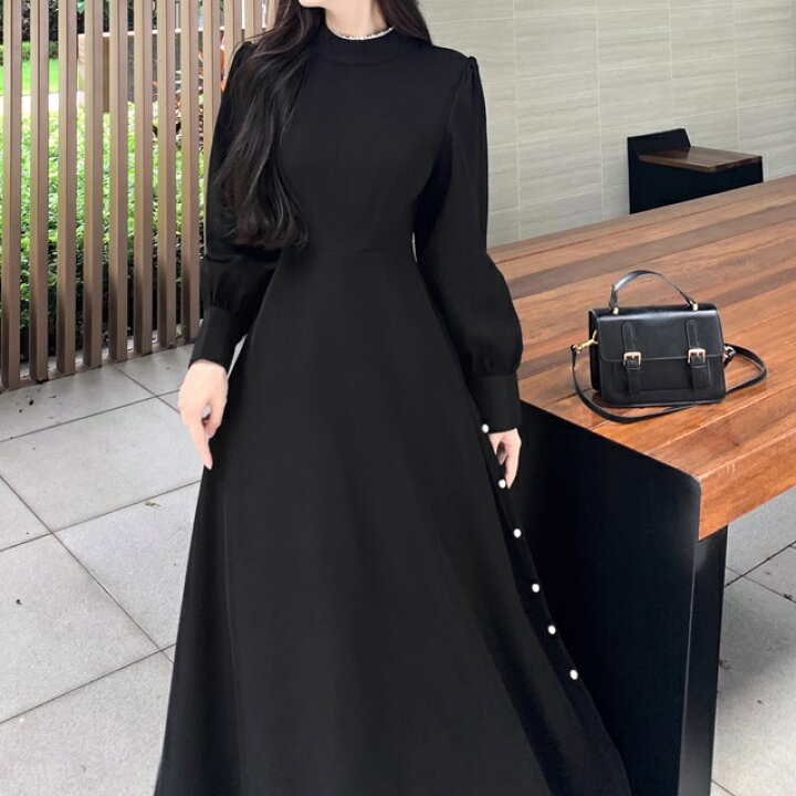 楽天市場】ロングワンピース 長袖 ロングワンピース 秋冬 白 