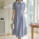 シャツワンピース ストライプ シャツワンピース 半袖 五分袖 カジュアル ワンピース 春 きれいめ 大きいサイズ 3L 4L 5L 6L ロングシャツ レディース 春 夏 おしゃれ カジュアル