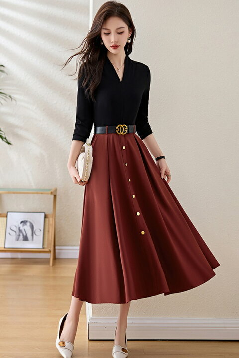 楽天市場】ドッキング ワンピース 切り替えワンピース 春 きれいめ  