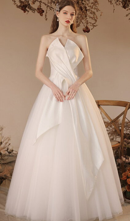 楽天市場】ウェディングドレス オフショルダー ウェディングドレス  