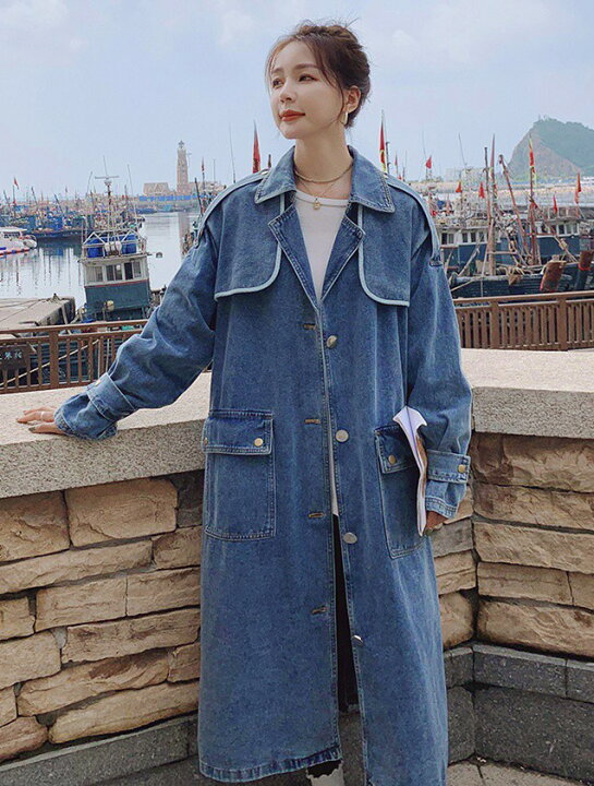 楽天市場】デニムコート トレンチコート レディース アウター ゆったり  