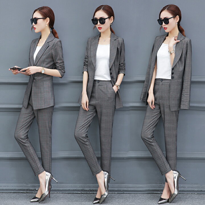 楽天市場 グレンチェック パンツスーツ セットアップ レディース おしゃれ スーツ セット パンツ テーラードジャケット 大きいサイズ 3l チェック柄 きれいめ 春 秋 通勤服 オフィス 卒業式 入学式 女性 代 30代 40代 ｌｅａｐ