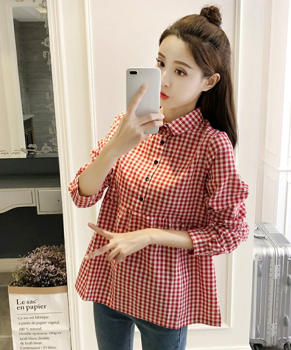 楽天市場 ギンガムチェック シャツ レディース トップス 長袖 Aライン チュニック チェックシャツ 大きいサイズ 3l 4l 襟付き ブラウス 黒 赤 チェック柄 カジュアル シンプル 春服 秋服 大人可愛い ｌｅａｐ
