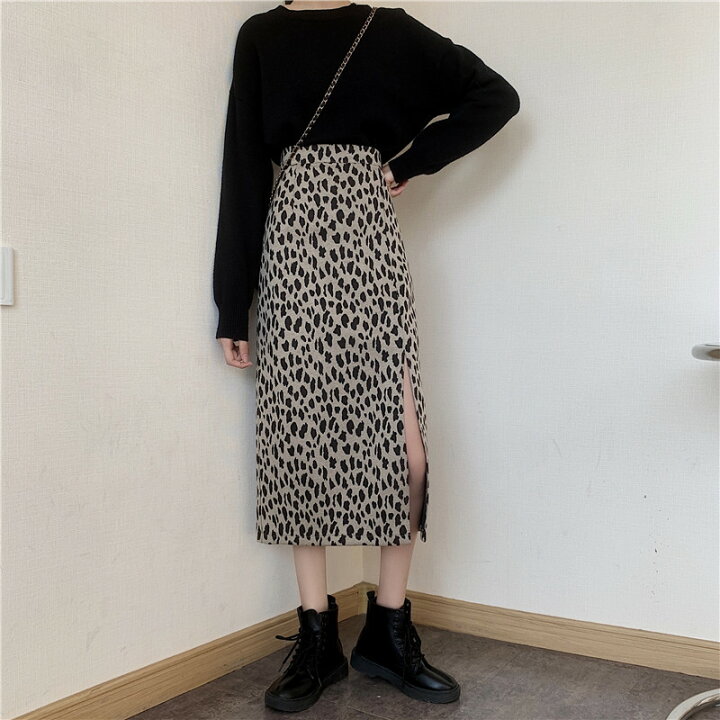楽天市場】レオパード柄 スカート タイトスカート ミモレ丈 レディース  