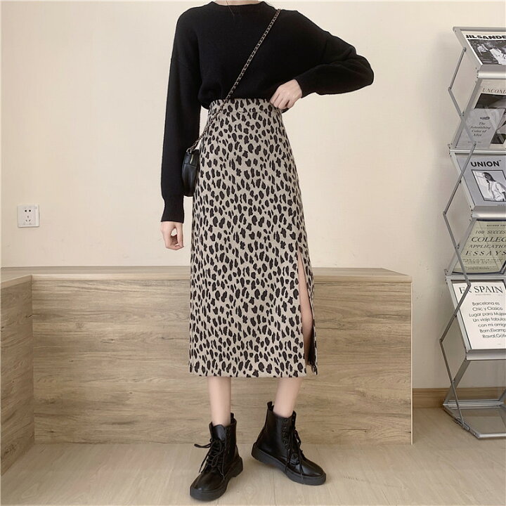 楽天市場】レオパード柄 スカート タイトスカート ミモレ丈 レディース  