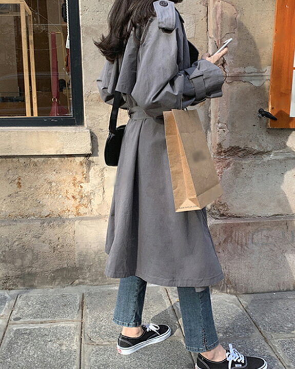 楽天市場 トレンチコート レディース ロング 春 秋 アウター ロングコート スプリングコート シンプル ウエストベルト 春コート 通勤 オフィス カジュアル ゆったり おしゃれ グレー leap 楽天市場 トレンチコート レディース ロング 春 秋 アウター ロングコート スプリングコート シンプル ウエストベルト 春コート 通勤 オフィス カジュアル ゆったり おしゃれ グレー leap