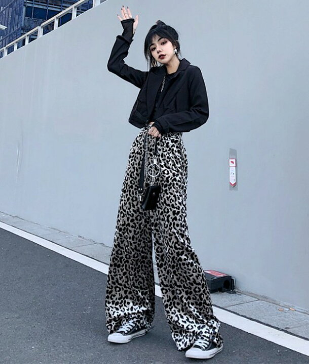楽天市場】レオパード パンツ レディース ボトムス 春 秋 ワイド 