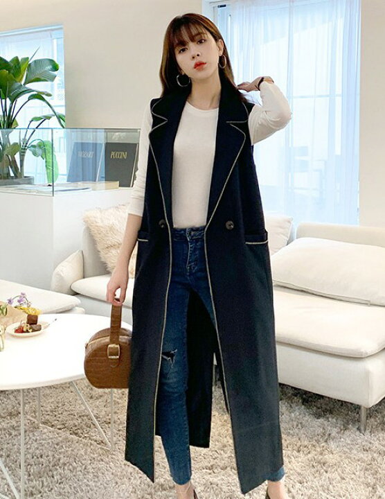 楽天市場】ロングジレ ジレ ベスト レディース ロング トップス 秋冬 