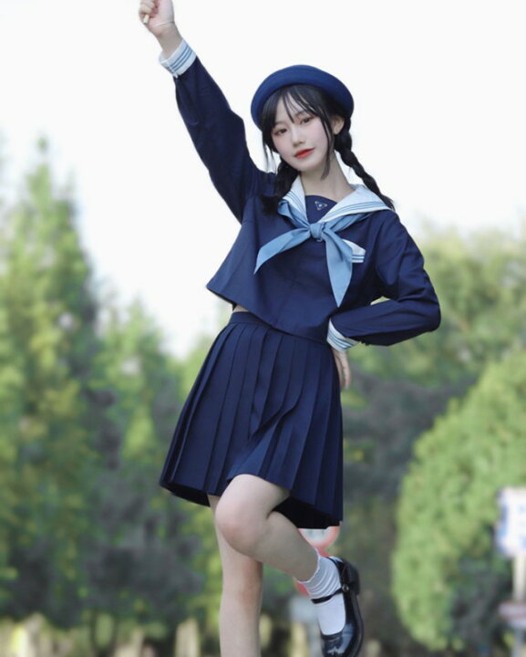 楽天市場】セーラー服 女子高生 制服 スカート セット 学生服 上下 
