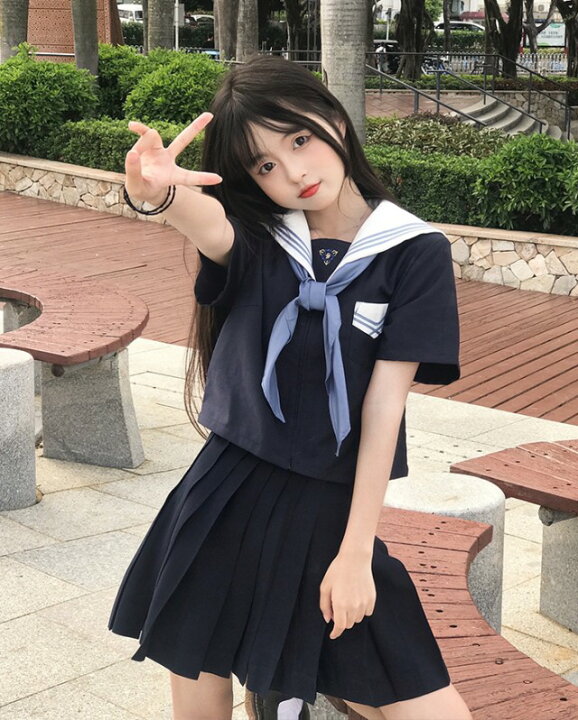 楽天市場】セーラー服 女子高生 制服 スカート セット 学生服 上下 