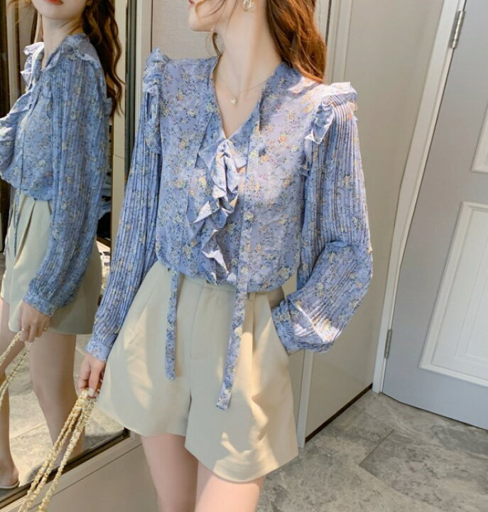 ボリューム フリル ブラウス トップス 韓国 おしゃれ 楽天市場 ボリューム フリル ブラウス トップス 韓国 おしゃれ 楽天市場