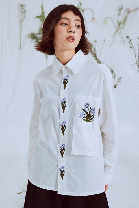 楽天市場】花柄 刺繍 シャツ ブラウス レディース トップス 長袖 春 秋  