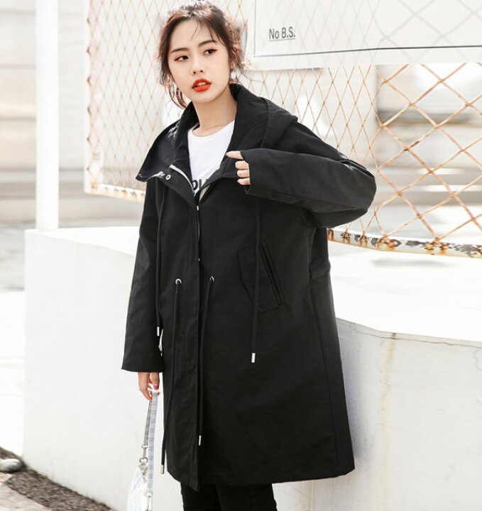 楽天市場 スプリングコート アウター レディース 春秋 マウンテンパーカー ゆったり 大きいサイズ 3l 4l 春 秋 黒 フード コート ロング ドロスト ドローストリング ウエストマーク ロングジャケット ライトアウター シンプル カジュアル ｌｅａｐ