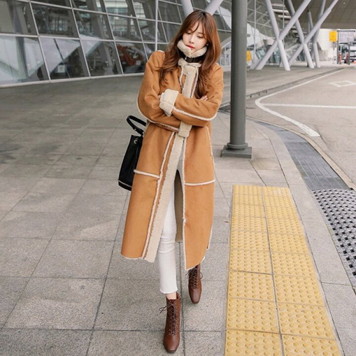 楽天市場 ムートンコート レディース フェイクムートンコート レディース アウター 大きいサイズ 韓国ファッション 冬 アウター レディース 人気 ロングコート 黒 裏ボア きれいめ カジュアル 通勤 ｌｅａｐ