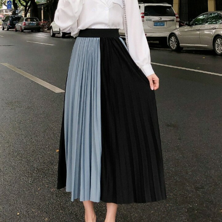 楽天市場】アシンメトリー プリーツスカート ミモレ丈 レディース  