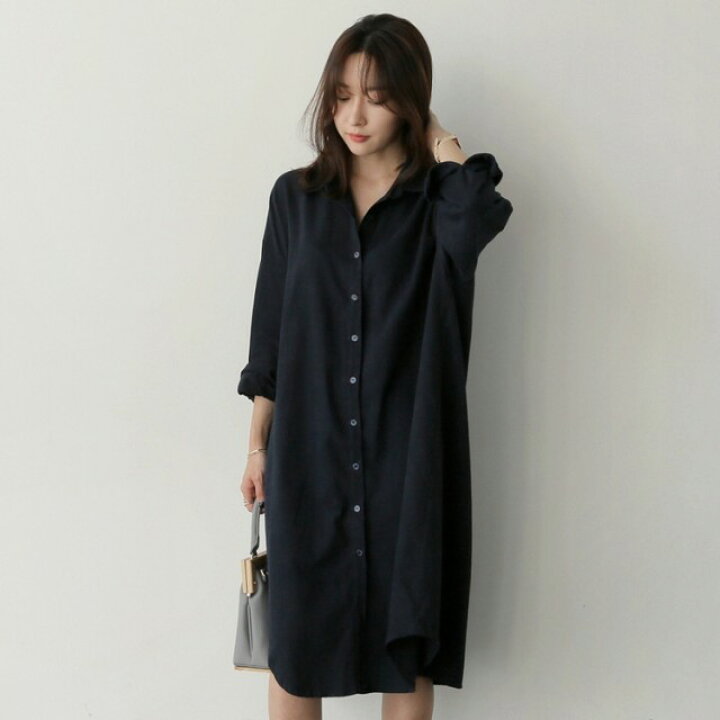 楽天市場】シャツワンピース 長袖 ロング ミモレ丈 レディース  
