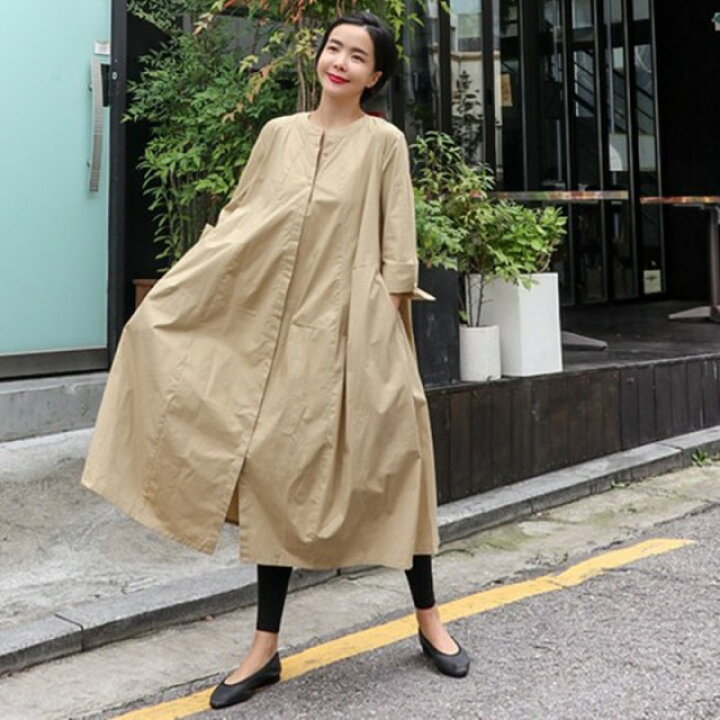 楽天市場 シャツワンピース ロング 長袖 レディース ワンピース 春 秋 ロングワンピース テントワンピース 大きいサイズ 黒 ノーカラー マタニティ 体型カバー ゆったり カジュアル シンプル 無地 代 30代 40代 ｌｅａｐ