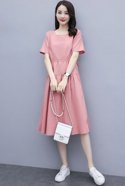 楽天市場 綿麻ワンピース レディース 春 夏 Aライン コットンリネン ワンピース 半袖 膝丈 春夏ワンピース ドロストワンピース 大きいサイズ 3l ゆったり ウエストマーク 無地 シンプル カジュアル おしゃれ 代 30代 40代 ｌｅａｐ