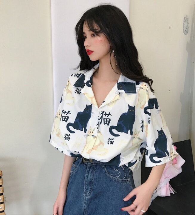 楽天市場 アロハシャツ 開襟シャツ レディース トップス 半袖 襟付き シャツ 半袖 アニマル柄 柄シャツ 総柄 オープンカラーシャツ ゆったり 個性的 カジュアル 白 黒 夏 春夏 羽織もの 猫柄 リゾート ビーチ 海 leap 楽天市場 アロハシャツ 開襟シャツ レディース トップス 半袖 襟付き シャツ 半袖 アニマル柄 柄シャツ 総柄 オープンカラーシャツ ゆったり 個性的 カジュアル 白 黒 夏 春夏 羽織もの 猫柄 リゾート ビーチ 海 leap
