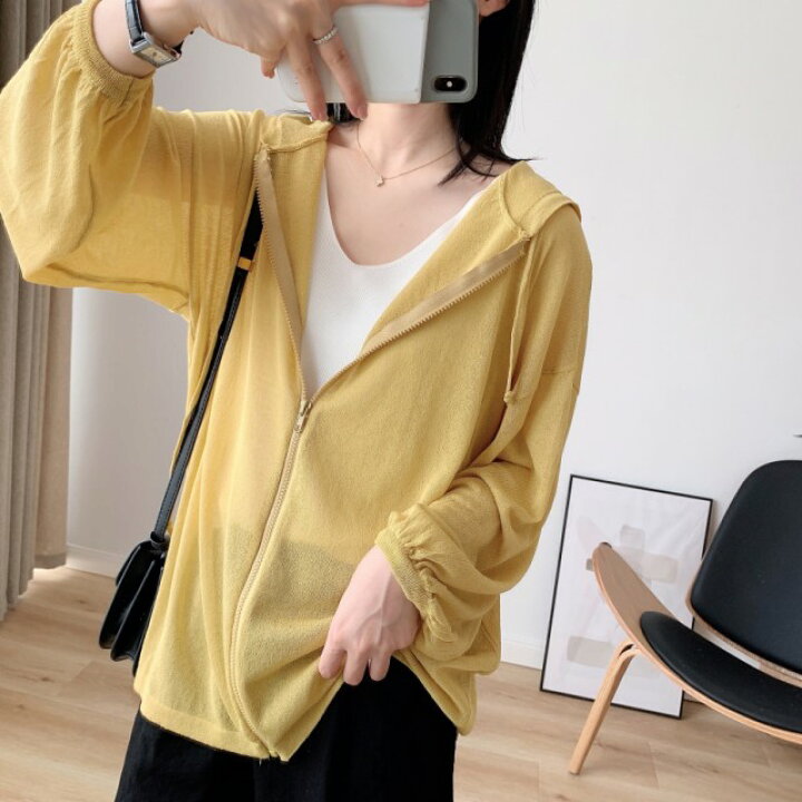 楽天市場 パーカー レディース 薄手 春 夏 トップス 春夏 フード付き サマーニット カーディガン 透け感 シンプル ジップアップ 長袖 白 黒 サマーカーディガン シアーカーディガン 羽織りもの シースルー カジュアル ｌｅａｐ
