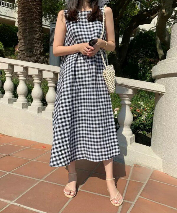 楽天市場 ギンガムチェック ノースリーブ ワンピース ロング 夏 レディース シャツワンピース ロングワンピース テントワンピース 春夏 ゆったり 体型カバー 大きいサイズ チェック柄 シンプル カジュアル おしゃれ マキシワンピース ｌｅａｐ