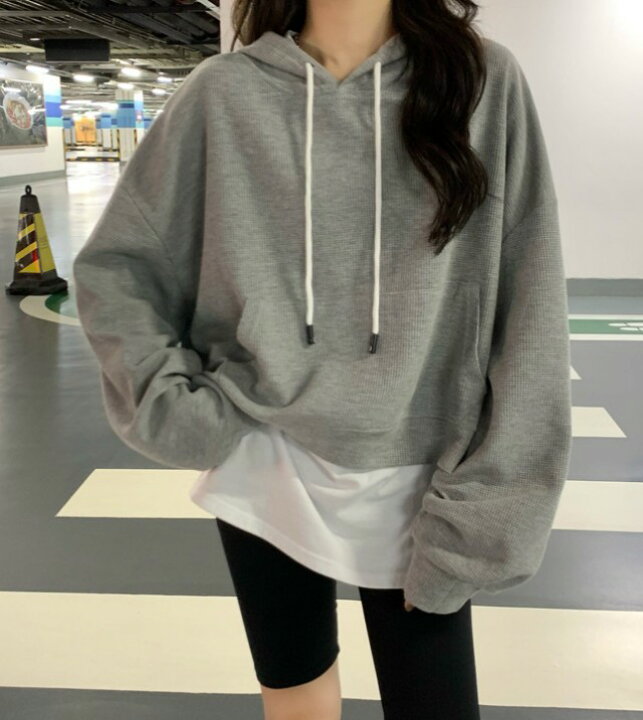 楽天市場 トレーナー プルオーバー パーカー レディース トップス 長袖 シンプル カジュアル フーディー 白 黒 ボリューム袖 韓国 ファッション 大人可愛い 無地 ゆったり オーバーサイズ ビッグシルエット ポケット付き ｌｅａｐ
