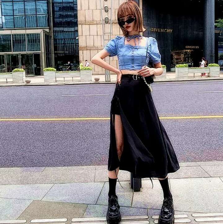 楽天市場】スリット スカート ミモレ丈 セクシー インナーパンツ付き  