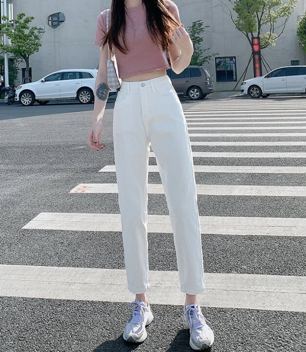 楽天市場】デニムパンツ レディース ボトムス クロップドパンツ デニム 