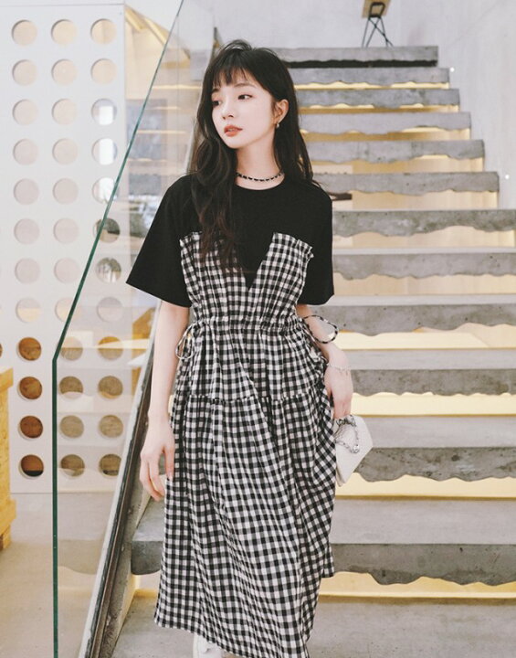 楽天市場 ギンガムチェック Tシャツ ワンピース レディース 夏 春 切り替え ドッキングワンピース 半袖 膝丈 大きいサイズ カジュアル 黒 ティアードワンピース ドロスト Aライン 大人可愛い 春夏 韓国 ファッション leap 楽天市場 ギンガムチェック Tシャツ ワンピース レディース 夏 春 切り替え ドッキングワンピース 半袖 膝丈 大きいサイズ カジュアル 黒 ティアードワンピース ドロスト Aライン 大人可愛い 春夏 韓国 ファッション leap